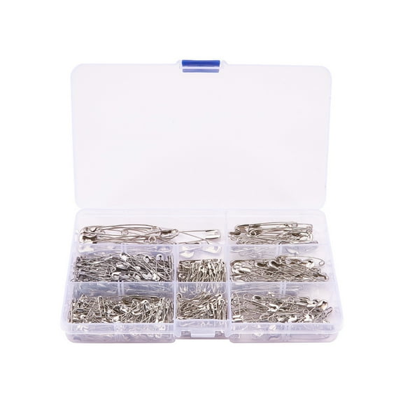 Masteelf 450pcs Safety Assorted Metal Sewing Basic Safety Bulk DIY Clothes Buckle for Craft Jewelry Making Silver