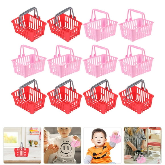 Masteelf 48 Pcs Miniature Fruit Vegetable Basket Mini Kitchen Picnic Basket Fruit Basket Kids Favor