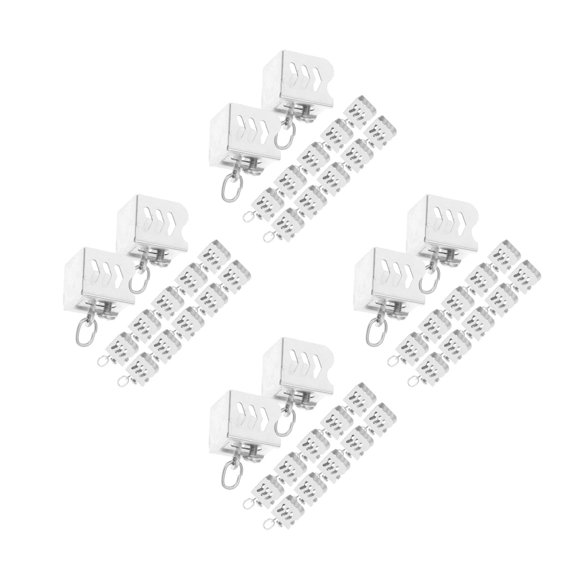 Masteelf 48 pcs Ceiling Track End Caps Curtain Track End Caps Curtain Rod End Caps For Wall Or Ceiling Mount Curtain Tracks Curtain Track Accessories Silver