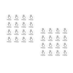 Masteelf 48-Pack Press Label Stickers for Door , PVC Decal Reminder Signs, Door Press Stickers