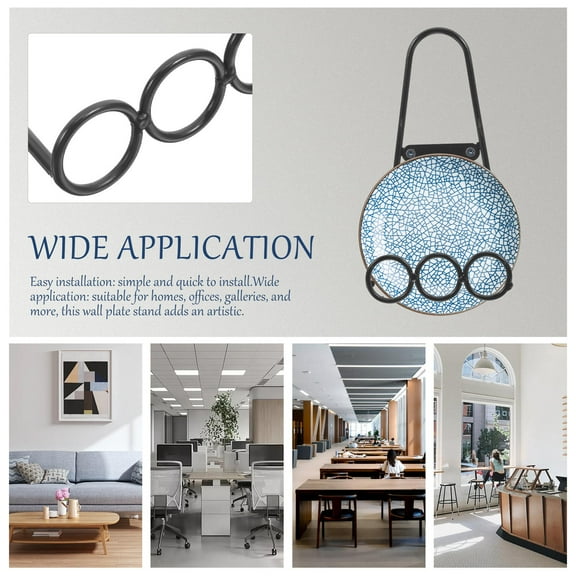 Masteelf 4PCS Plate Hanger Wall Mounted Metal Display Stand Wall Easel Holder for Plates Pictures and Art for Home Decor Office and Gallery