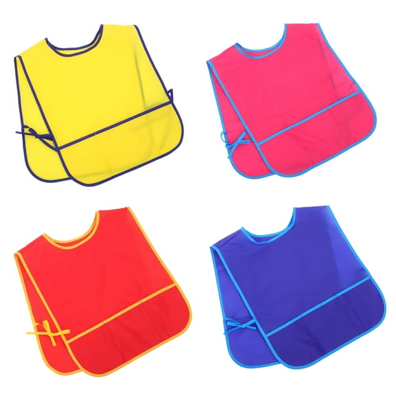 Masteelf 4PCS Sleeveless Painting Aprons Vest Kindergarten Smocks for Toddlers Children