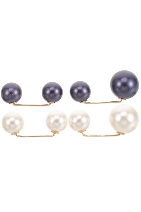4Pcs Faux Pearl Brooch Fashion Safety Decorative Shirt Buttons