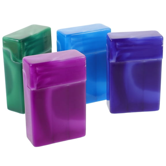 Masteelf 4Pcs Marbled Cigarette Case Portable Cigarette Box Marbled Cigarette Container Plastic Case