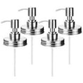 Masteelf 4Pcs Mason Jar Soap Dispenser Lid and Pump Replacement Soap
