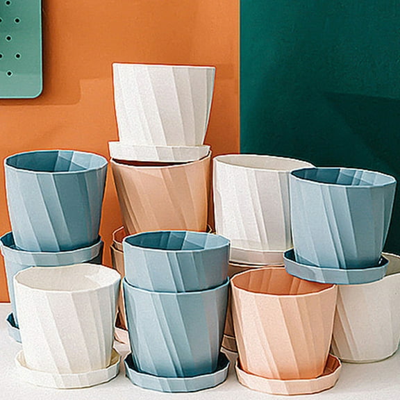 Masteelf 4Pcs Set Household Flower Pot for Succulent Planting and Decorating 13.8x13.8x12.5cm