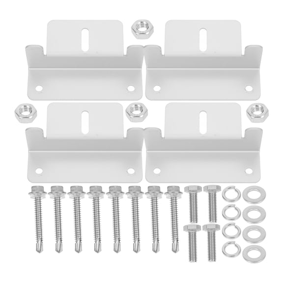Masteelf 4Pcs Z Mounting Brackets for Solar Versatile Aluminum Kit for RV Roof Boat and Trailer Easy DIY Installation for Off-Grid Solar Systems