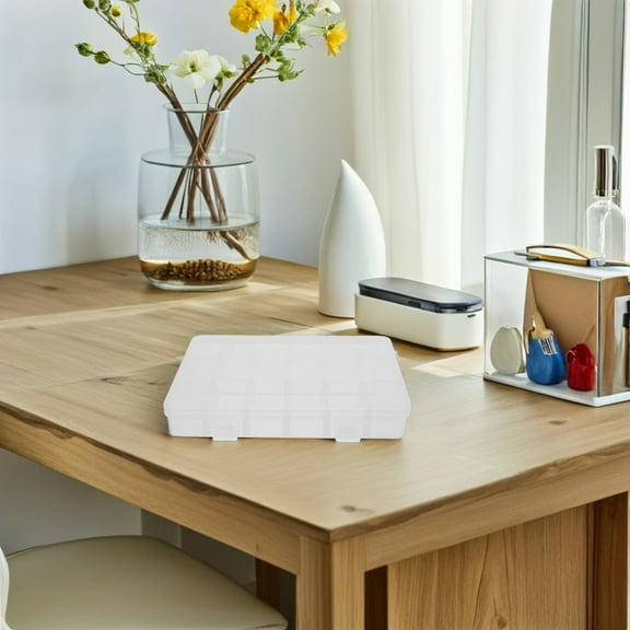 Masteelf 4pcs 18 Compartment Organizer Box Clear Plastic Container For Beads Screws And Small Items Garage Storage Box With Lid Flexible Dividers Case