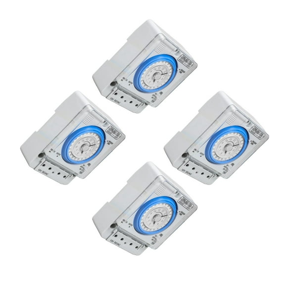 Masteelf 4pcs Mechanical Timer 24VAC/DC Precise Switch for Home Kitchen Office Use White