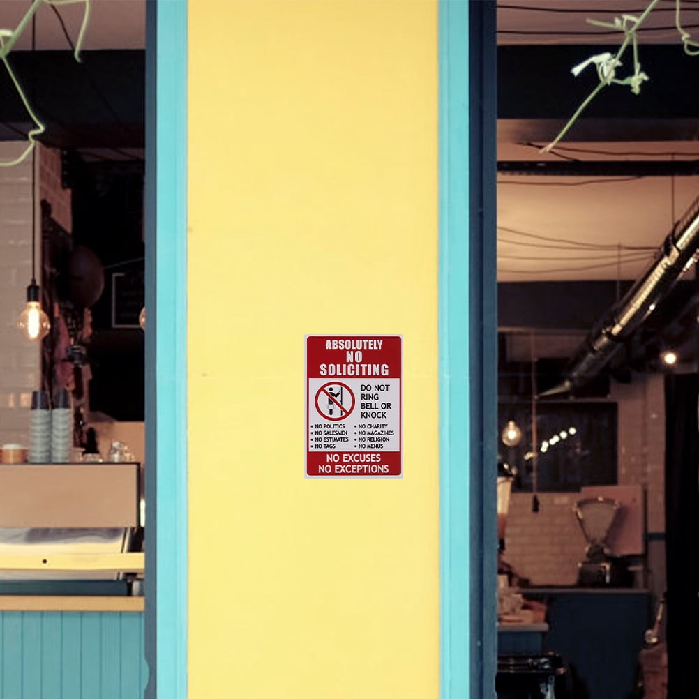 Masteelf 4pcs Absolutely No Soliciting Stickers No Selling Sign ...