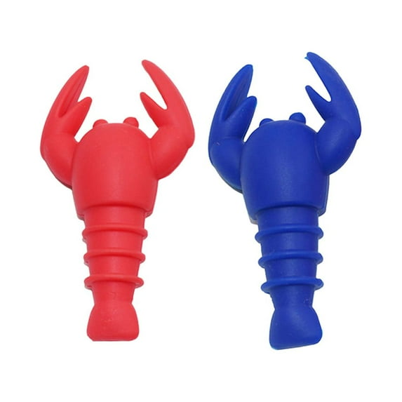 Masteelf 4pcs Animal Lobster Shape Wine Stopper Silicone Bottle Stoppers for Bar Home Restaurant (Random Color)