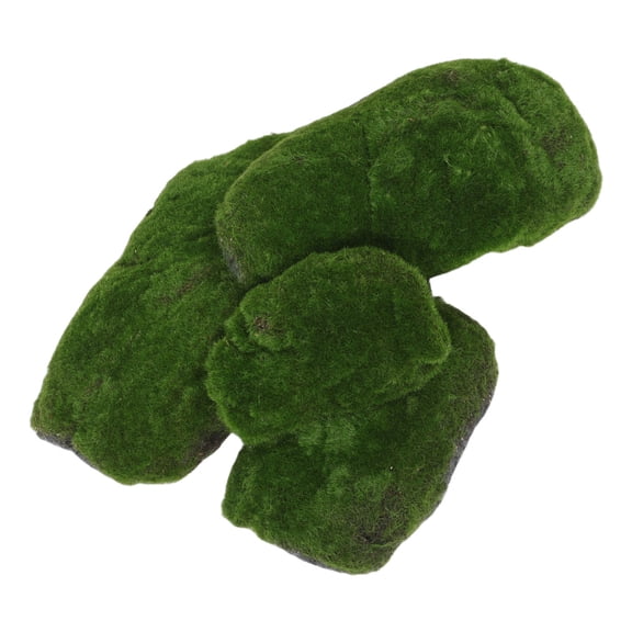 Masteelf 4pcs Artificial Moss Rocks Decorative Faux Green Moss Covered Stones for Garden Decor DIY Floral Arrangements and Plant Potted Decoration