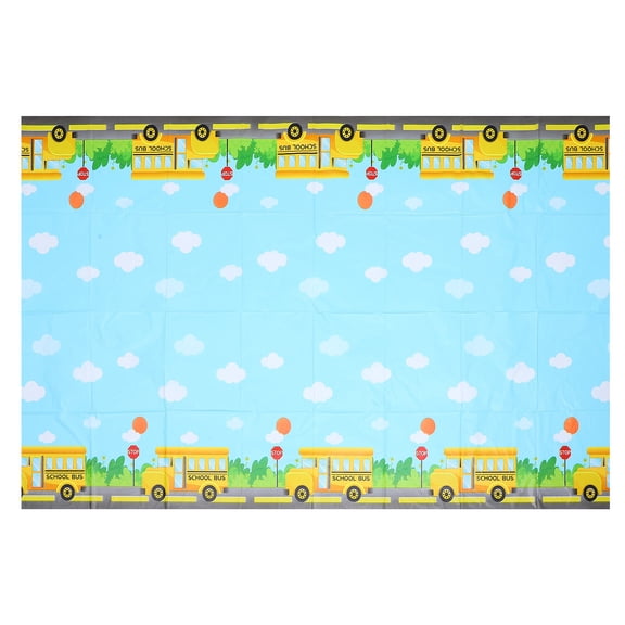 Masteelf 4-Pack Disposable PE Tablecloths for Bus Trips, School Events, Parties, Table Covers, Easy to Clean and