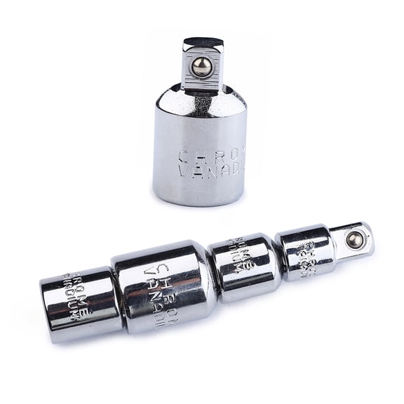 Masteelf 4pcs CVR Socket Bit Impact Driver Adapter Reducer Set Ratchet Wrenches Socket Adapter Reducer Converter Set 1/4" 3/8" 1/2" (Silver)