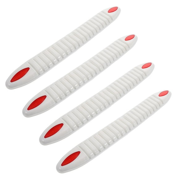 Masteelf 4pcs Universal Car Bumper Guard Set PVC Soft Bumper Protector Front Rear Anti-Scratch Bumper Cover White