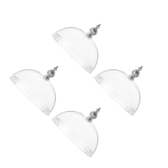 Masteelf 4pcs Clear Cake Stand Cover Reusable Fruit Cover 6.8 Inch Round Food Net Pastry Tray Lid Burger Dome For Food Outdoor Picnics Barbecues Acrylic Charcuterie Dome