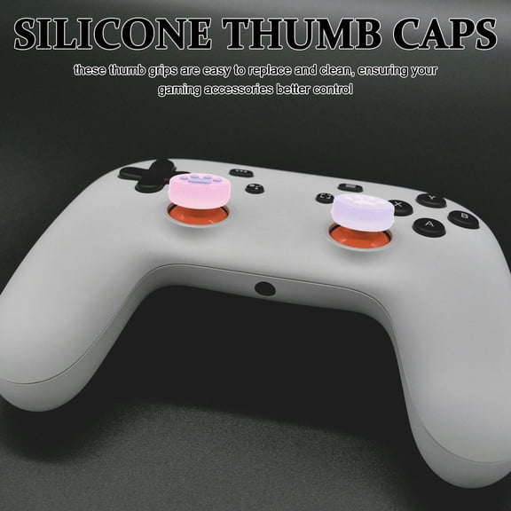 Masteelf 4pcs Cute Silicone Thumb Button Caps with Luminous Cat Claw Replacement Thumb Grips Caps Animal Theme Thumb Covers Compatible with Switch