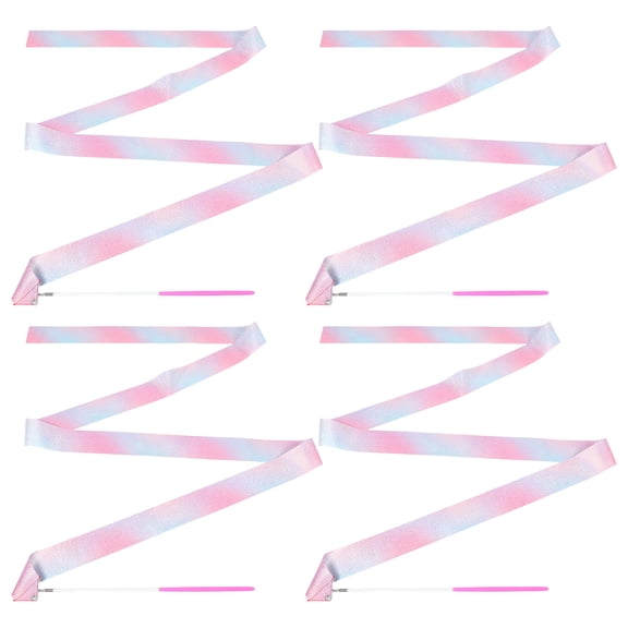 Masteelf 4pcs Dance Ribbon Shiny Gymnastics Twirling Streamer with Sparkling Gradient for Kids Parties Ballet Performances and Outdoor Playing 2 Meter