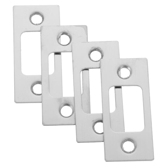 Masteelf 4pcs Door Strike Plate Deadbolt Restorer Strike Plate Security Plate For Front Door Stainless Steel Door Latch Plate For Interior And Exterior Doors