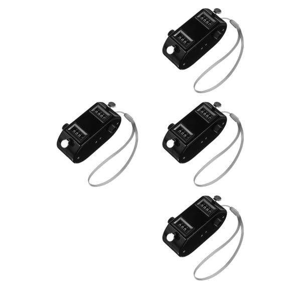Masteelf 4pcs Dual Counter Handheld Mechanical Counter Clicker Baseball Pitch Counter Clicker For People Lap Fishing Golf Knitting Black