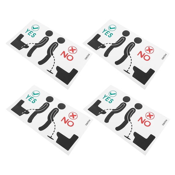 Masteelf 4pcs Funny Bathroom Wall Stickers Waterproof And Removable Toilet Reminder Decals Ideal For Home Office And Public Restrooms