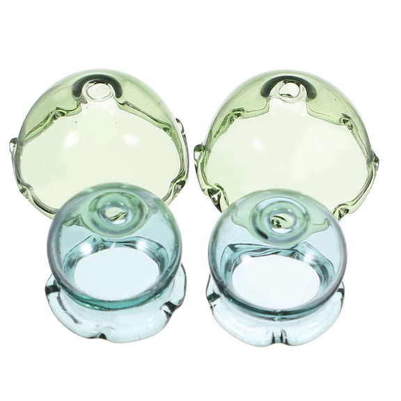 Masteelf 4pcs Glass Wind Bell Bead Caps Clear tulip Crystal Bell Jellyfish Beads Glass Flower Beads Caps Trumpet Flower Beads Caps for Women Earring Jewelry Making Wind Chimes Crafts