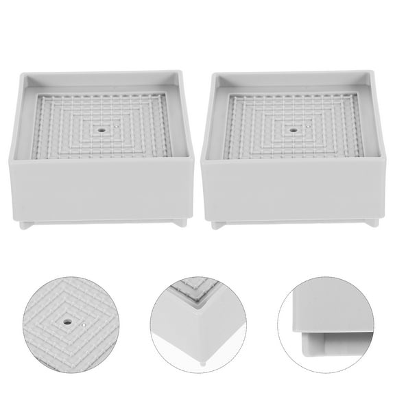 OFFIGAM Heavy Duty Grey Plastic Riser Blocks for Bed and Appliance Elevators, 4 Pieces, Home Furniture Support