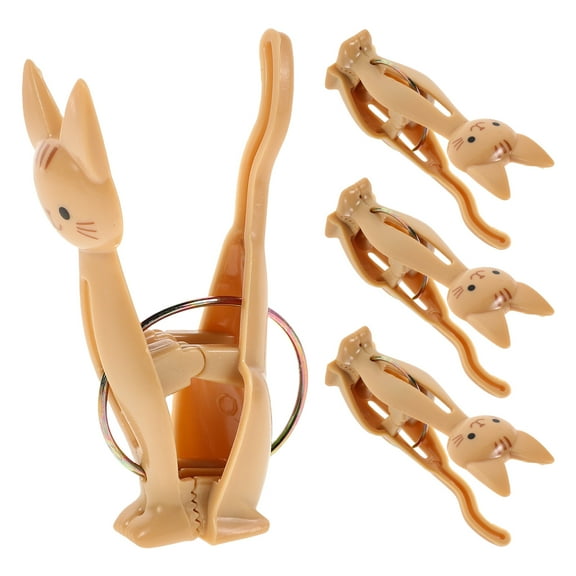 Masteelf 4pcs Household Sealing Clips Cute Air Drying Laundry Clips Clothes Pin Bag Plastic Heavy Duty Clothes Pin Cartoon Clothespins Seal Clothespin