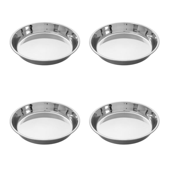 Masteelf 4pcs Korean BBQ Grill Pan Stainless Steel Ash Tray Grilling Accessories for Outdoor and Indoor Use for Camping Barbecue Silver