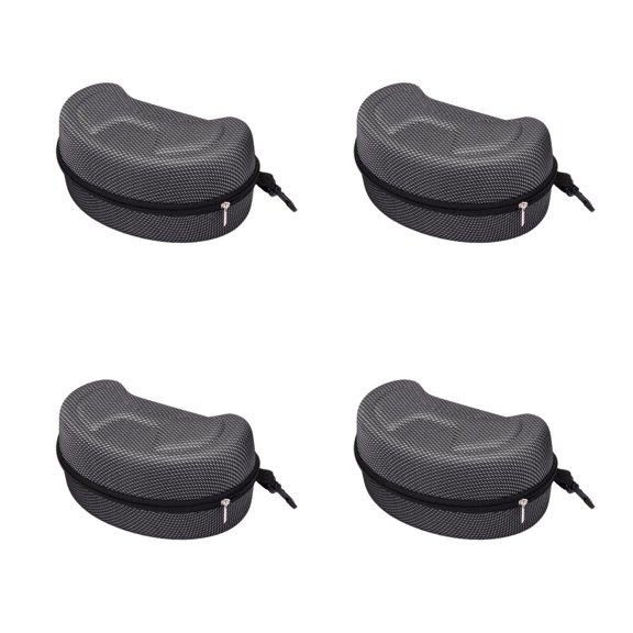 Masteelf 4pcs Large Cycling Eyewear Case Ski Goggles Box Shockproof Sunglasses Bag Motorcycle Bike Glasses Case Hard Zipper Box