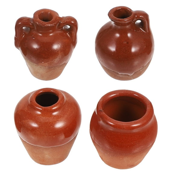 Masteelf 4pcs Miniature Ceramic Pots Tiny Succulents Planter Unique Plant Containers for DIY Garden Projects Desktop Windowsill Decoration