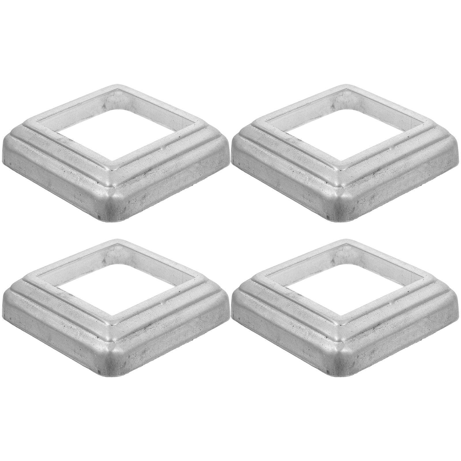 4-Pack Black Plastic Post Skirt Covers - Decorative Fence Post Base Protectors For Deck, Porch & Railing (4.13" X 4.13" X 1.18")