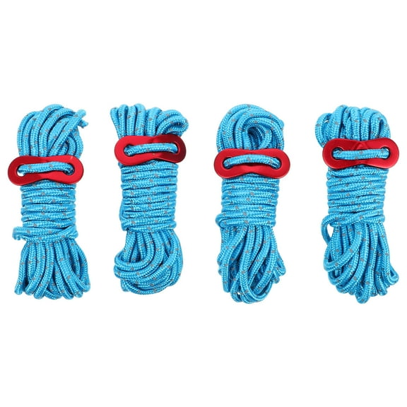 Masteelf 4-Pack Reflective Polyester Twine Rope for Camping, Tree Climbing, Tarp Securing, Dock Accessories, Dragging Lines, Outdoor Use