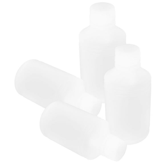 Masteelf 4pcs Round Bottles Plastic Containers Liquid Storage Bottles Sealing Jars Plastic Bottles Lab Bottle Sample Sealing Storage Container