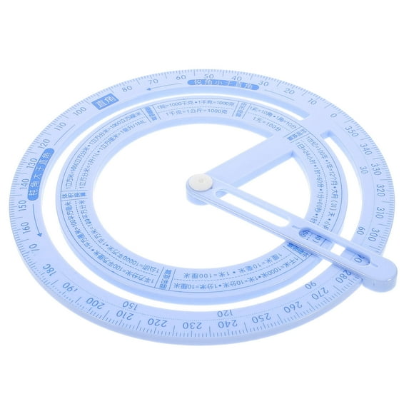 Masteelf 4pcs Rounded Ruler And Circle Protractor Set 360° Rotating Indicator For Precise Angle Measurement Clear Plastic Ruler For Drawing Engineering