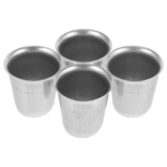 Masteelf 4pcs Silver Wine Glasses Stemless Stainless Steel Wine Glasses Unbreakable Metal Glass For Home Restaurants Bars Outdoor Travel Camping
