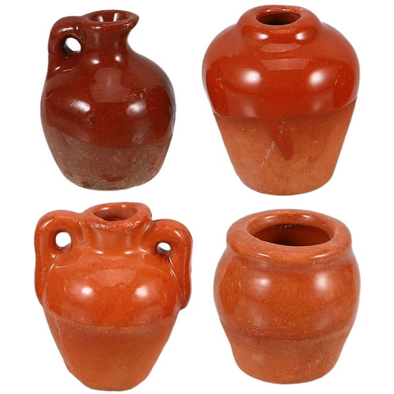 Masteelf 4pcs Small Bud Vases Decorative Plant Pot Centerpiece Vases Miniature Ceramic Vase Tiny Vase Table Centerpiece Shelf Decorations