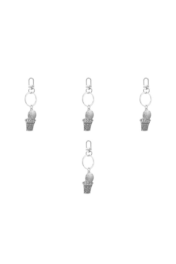 4pcs Sports Ball Keychain for Basketball Fans Exquisite Basketball Keyring Basketball Souvenirs Decorative Basketball Keychain zinc alloy Keychain