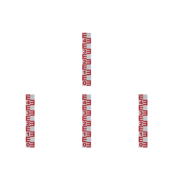 Masteelf 4pcs Stainless Steel Water Level Indicator Water Swimming Pool Water Level Ruler Pool Supplies Water Gauge Marine Water Gauge Measurement Tool