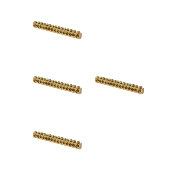 IDEANATEGRATE Raindrops 4pcs Terminal Block Connector Bar Copper Ground Bar Bus Bar Electrical Grounding Bar with 15 Holes for Battery Terminal Positions