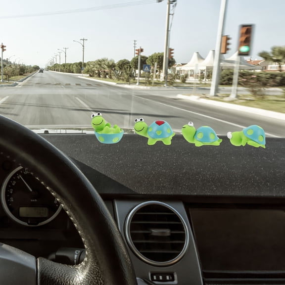 Masteelf 4pcs Turtle Miniature Statue Cartoon Animal Decoration Resin Small Turtle Ornaments Car Accessories Dashboard Decorations Mini Turtle Figurines