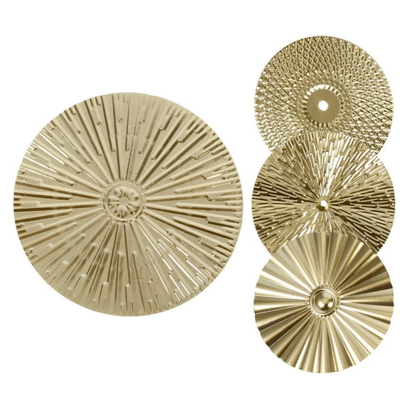 Masteelf 4pcs Unique Irregular Round Metal Wall Sculptures Gold Decorative Plates Wall Disc Wavy Wall Decor For Bedroom Living Room Kitchen Hallway Decor