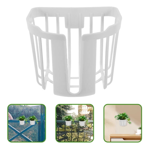 Masteelf 4- Hanging Planter Baskets for Balcony Railing Fence - Plastic Plant Pots Containers