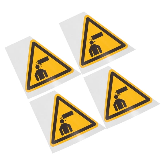 Masteelf 4pcs Watch Your Head Signs Caution Low Ceiling Signs Watch Your Head Signs Adhesive Caution Decals Warning Stickers For Factory Equipment