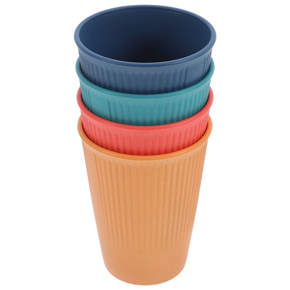 Masteelf 4pcs Water Reusable Cups Camping Drinking Gear Unbreakable Wheat Straw Drinkware Coffee Travel Tumbler For Office Travel Bbq