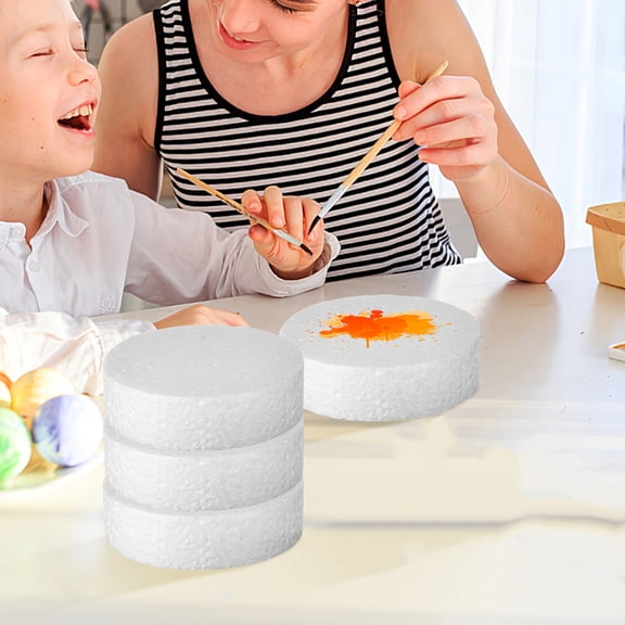 Masteelf 4pcs White Round Foam Cake Dummy For Bakery Cake Display Decorating Practice Professional Cake Design Training Model For Fondant Sugar Craft Techniques