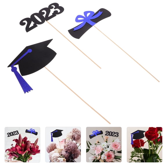 Masteelf 5 Bags Gold Graduation Decorative Props Vase Picks 35.00X16.00X11.00CM Black