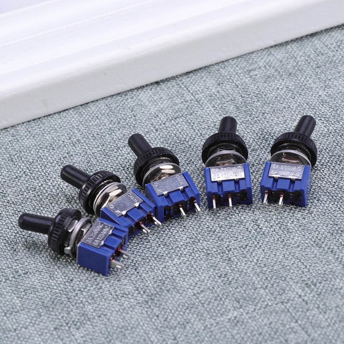 Masteelf 5 On/Off Mini Small Toggle Switches with Waterproof Cover 2P ...