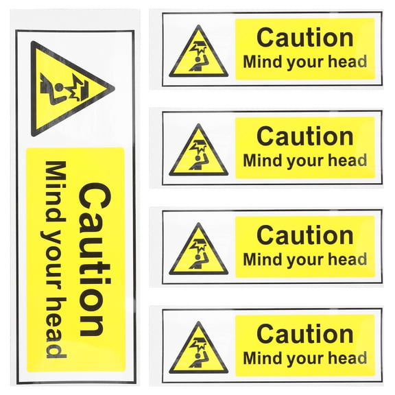 Masteelf  5 PCS Caution Low Ceiling Signs Watch Your Head Warning Sticker