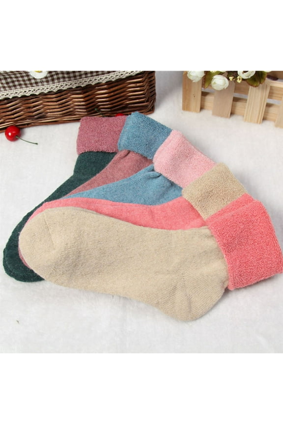 5 Pairs Winter Thermal Socks Wool for Women Soft Size Warm Woman Miss